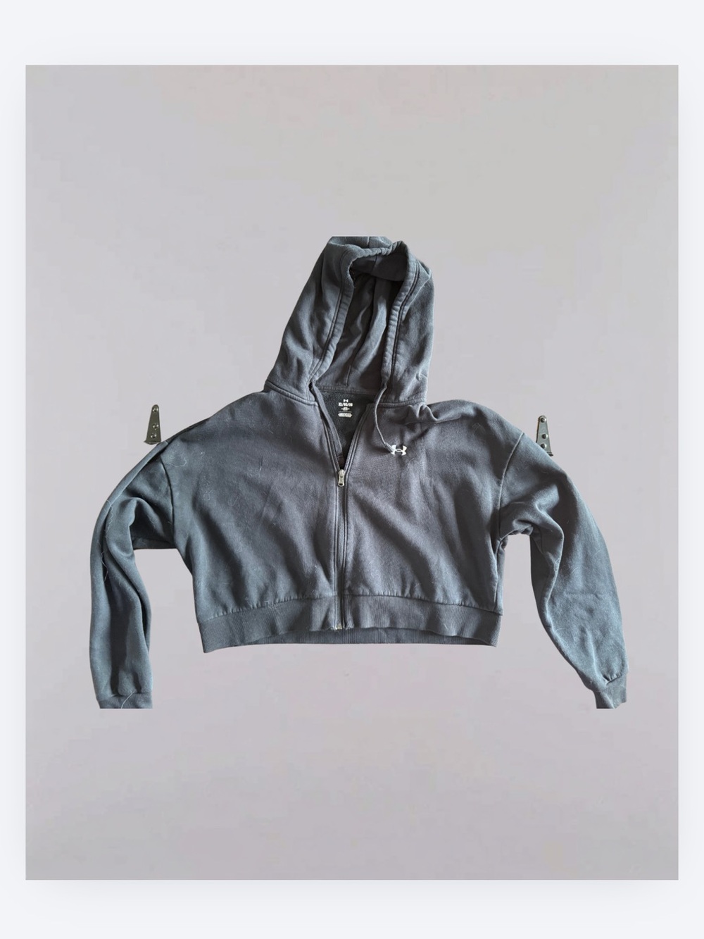 Under Armour Black Cropped Zip Hoodie